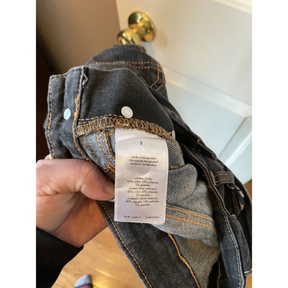 We Wore What Straight Tapered Stretch Denim Overalls Bahbah Grey Size 2 NWT - Picture 5 of 7